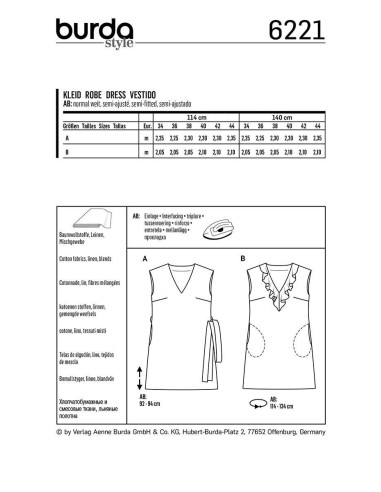 Molde de vestido - Burda 6221