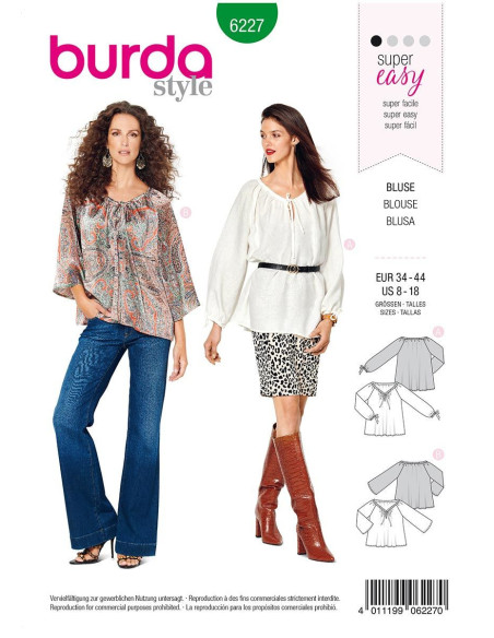 Molde de blusa - Burda 6227