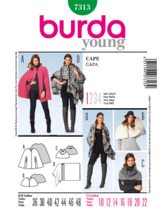 Molde de capa - Burda 7313