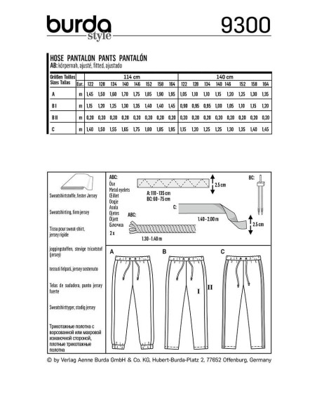 Molde de calça - Burda 9300