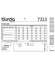 Molde de capa - Burda 7313 2