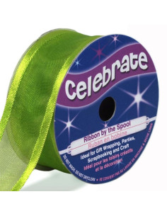 Fita de organza Celebrate verde maçã - 25 mm x 4 m