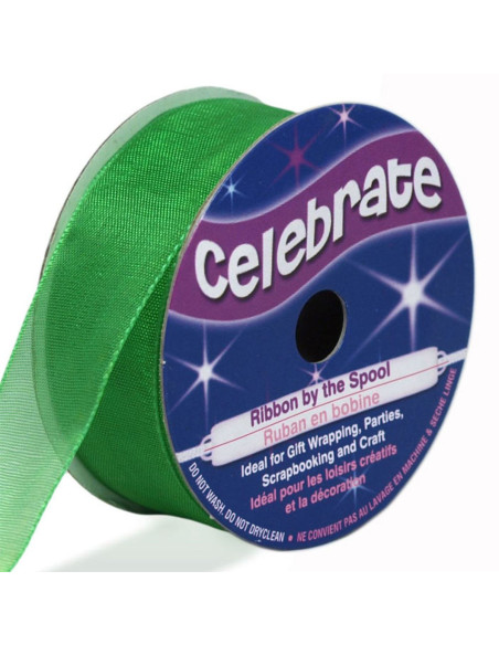 Fita de organza Celebrate verde escuro - 20 mm x 5 m