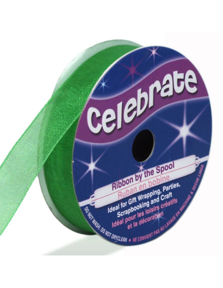 Fita de organza Celebrate verde escuro - 12 mm x 6 m