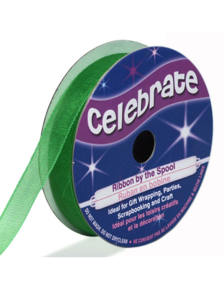 Fita de organza Celebrate verde escuro - 9 mm x 8 m