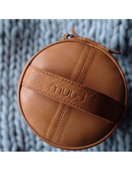Saco de armazenamento em couro para tricô Muud Saturn XL - Whisky