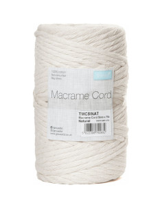 Cordão de algodão macramé 5 mm natural