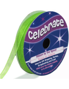 Fita de organza Celebrate verde anis - 6 mm x 8 m