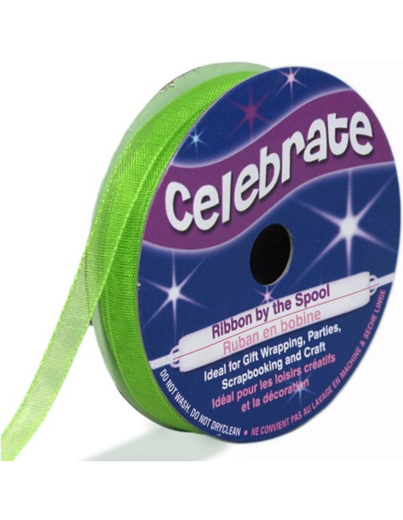 Fita de organza Celebrate verde anis - 6 mm x 8 m