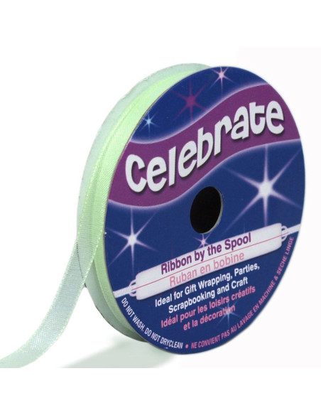 Fita de organza Celebrate verde claro - 6 mm x 8 m