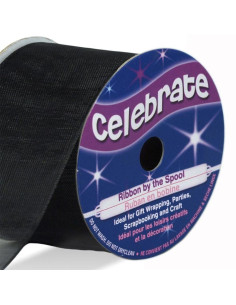 Fita de organza Celebrate preta - 32 mm x 5 m