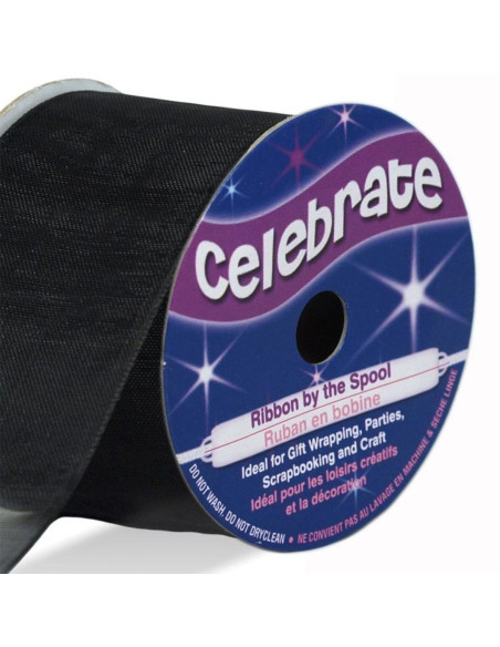 Fita de organza Celebrate preta - 32 mm x 5 m