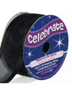 Fita de organza Celebrate preta - 25 mm x 4 m