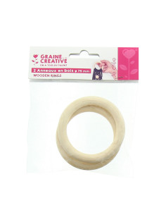 Anéis de madeira natural para macramé 75 mm