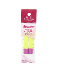 2 recargas de caneta cola temporária amarelo fluorescente especial para tecido