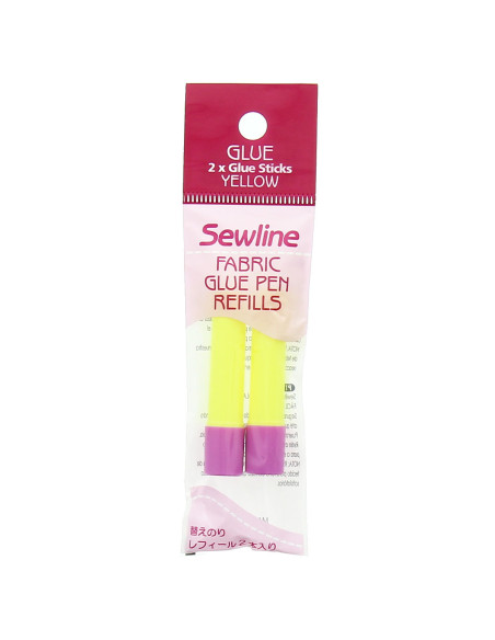 2 recargas de caneta cola temporária amarelo fluorescente especial para tecido
