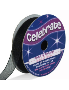 Fita de organza Celebrate preta - 9 mm x 8 m