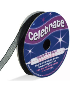 Fita de organza Celebrate preta - 6 mm x 8 m