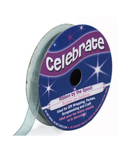 Fita de organza Celebrate cinza - 6 mm x 8 m