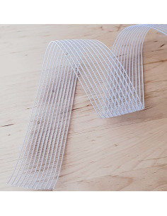 Fita elástica franzida para smocks - Branco