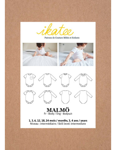 Molde de body para bebê Malmö - Ikatee