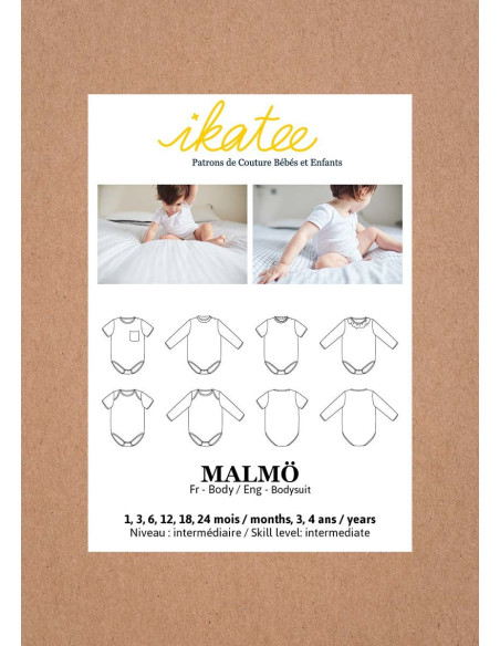 Molde de body para bebê Malmö - Ikatee