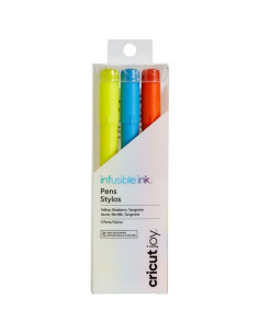Canetas Infusible Ink Cricut Joy amarelas, azuis e laranjas