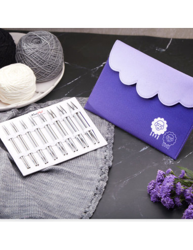 Conjunto de agulhas de tricô circulares KnitPro Deluxe Nova Metal