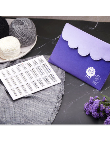Conjunto de agulhas de tricô circulares KnitPro Deluxe Nova Metal