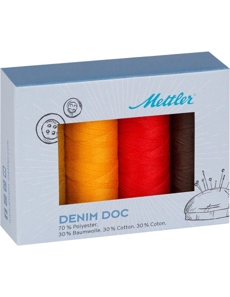 Conjunto de 4 linhas de costura Denim Terra Mettler