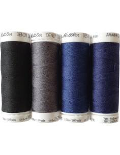 Conjunto de 4 linhas de costura Denim escuro Mettler 2