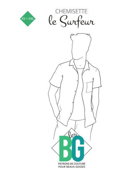 Molde de camisa masculina Le Surfeur - Les BG