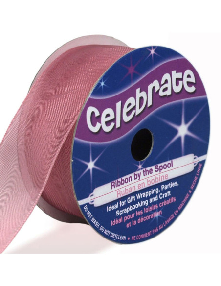 Fita de organza Celebrate rosa antigo - 25 mm x 5 m