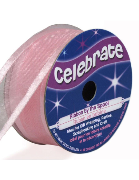 Fita de organza Celebrate rosa - 25 mm x 4 m