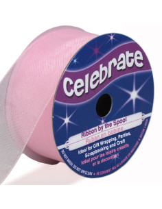 Fita de organza Celebrate rosa - 25 mm x 5 m