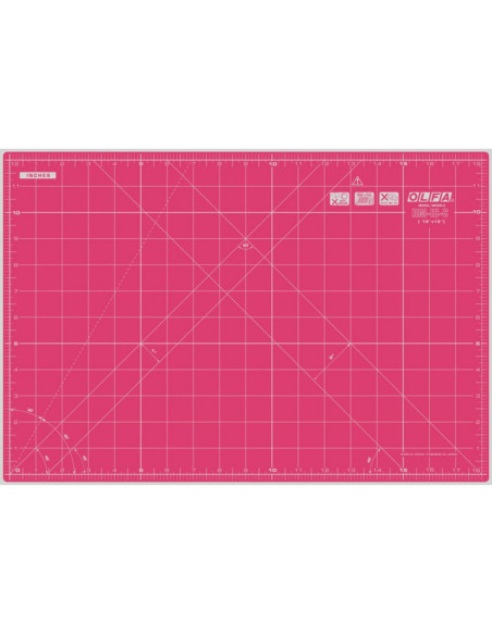 Tábua de corte patchwork Olfa 30 x 45 cm - Rosa