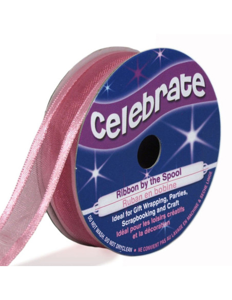 Fita de organza Celebrate rosa - 12 mm x 5 m
