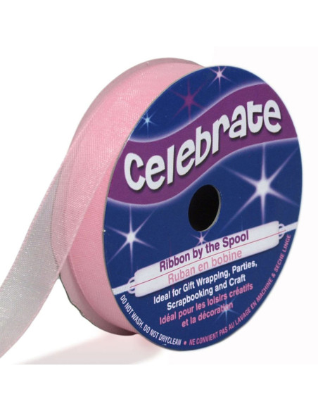 Fita de organza Celebrate rosa - 12 mm x 6 m