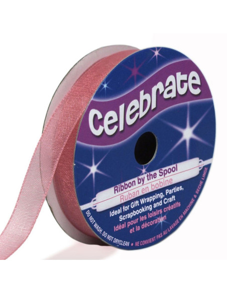 Fita de organza Celebrate rosa antigo - 9 mm x 8 m