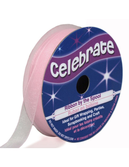 Fita de organza Celebrate rosa - 9 mm x 8 m