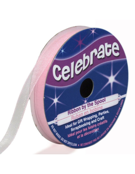 Fita de organza Celebrate rosa - 6 mm x 8 m