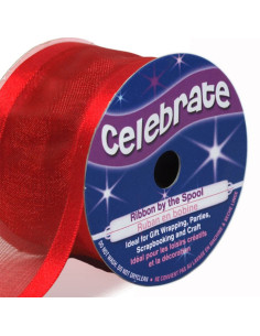 Fita de organza Celebrate vermelha - 38 mm x 4 m