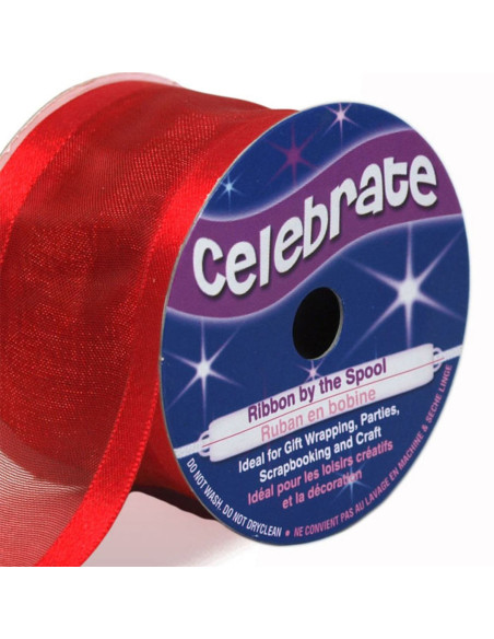 Fita de organza Celebrate vermelha - 38 mm x 4 m