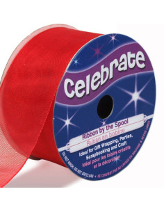 Fita de organza Celebrate vermelha - 32 mm x 5 m