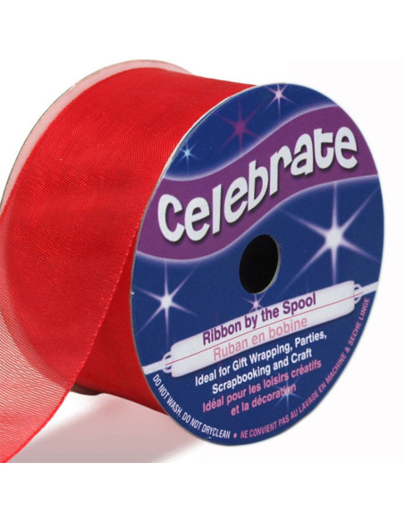 Fita de organza Celebrate vermelha - 32 mm x 5 m