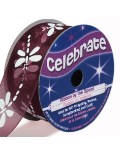 Fita de organza Celebrate libélula ameixa - 25 mm x 3 m
