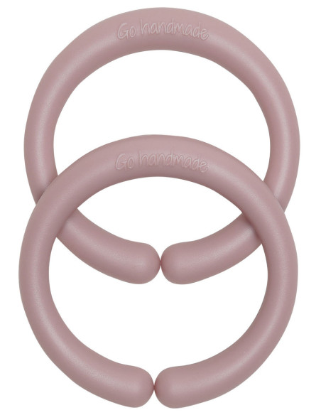 Anéis de suspensão em silicone 60 mm para acessórios de bebé - Rosa vintage