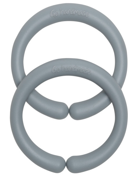 Anéis de suspensão em silicone 60 mm para acessórios de bebé - Cinza