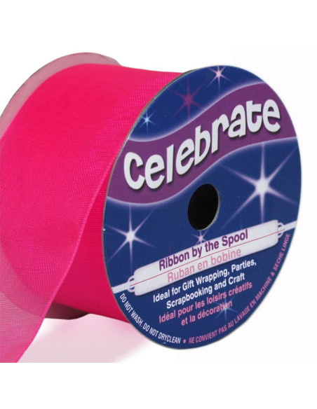 Fita de organza Celebrate fúcsia - 32 mm x 5 m