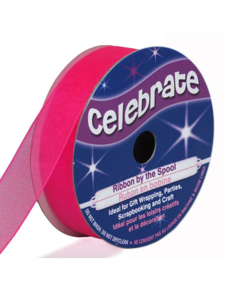 Fita de organza Celebrate fúcsia - 12 mm x 6 m